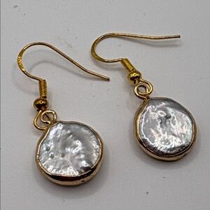 Baroque Pearl Earrings French Hook Backs 925 vermeil plated NWOTS